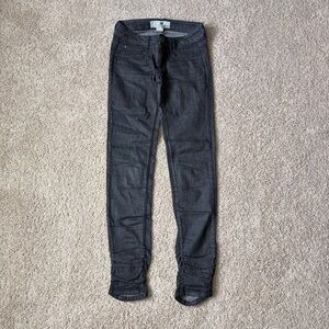 Vintage Jolt Y2K Black Skinny Jeans Size 1 Scrunched Ankle Lightning Bolt Grunge